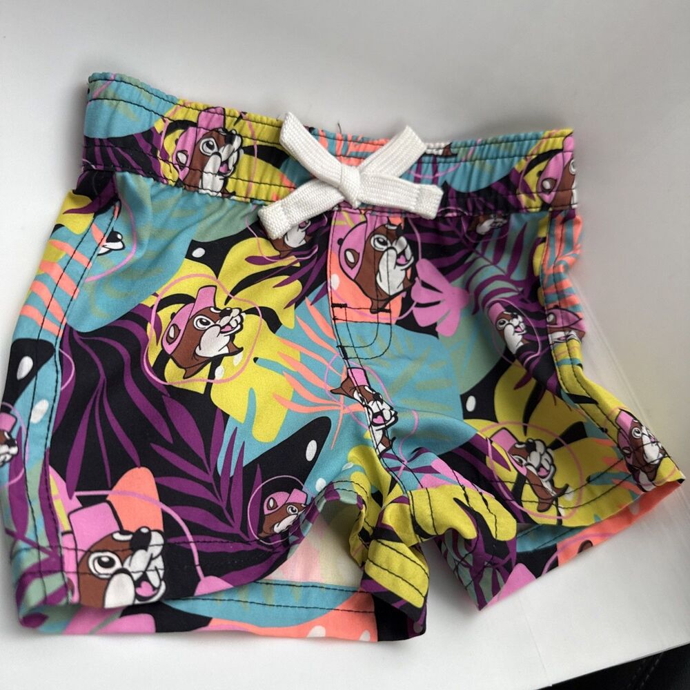 Buc-ees Tropical Swim Trunks Baby 3-6 Month